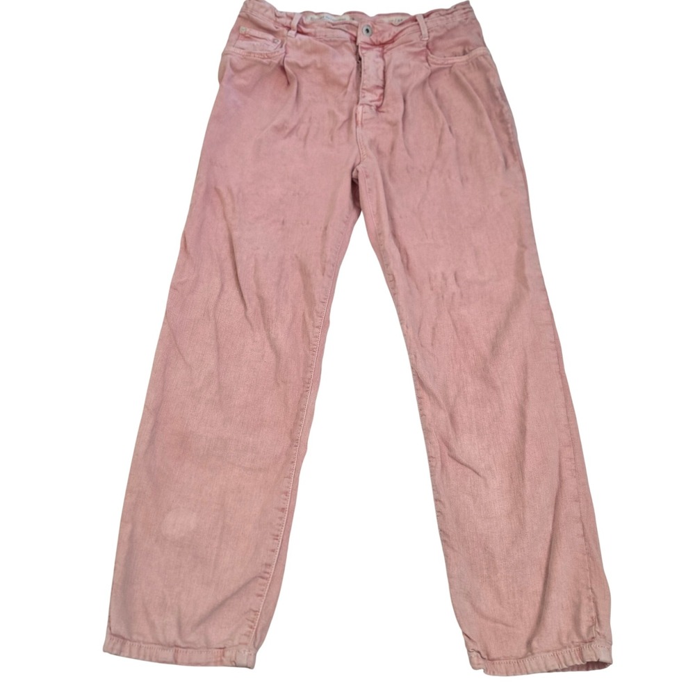 Anthropologie Pilcro The Roamer Jeans 28 Pink High Rise Pleated Balloon Wide Leg